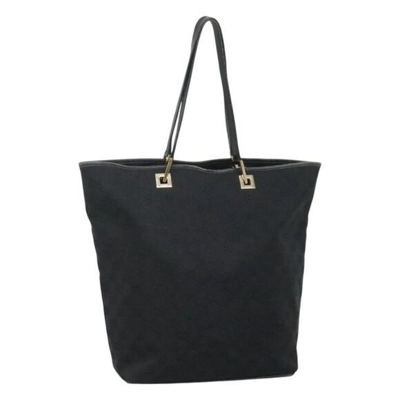 GUCCI GG Canvas Tote Bag Black Gold 002 1098 3444 Auth ep8698 - Picture 1 of 16